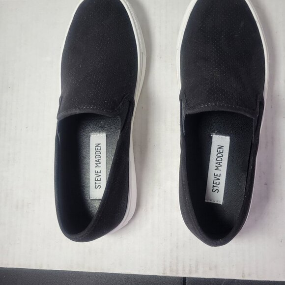 Steve Madden Women Zarayy Casual Resort Black Slip-On Sneakers Size 6 - Picture 4 of 8